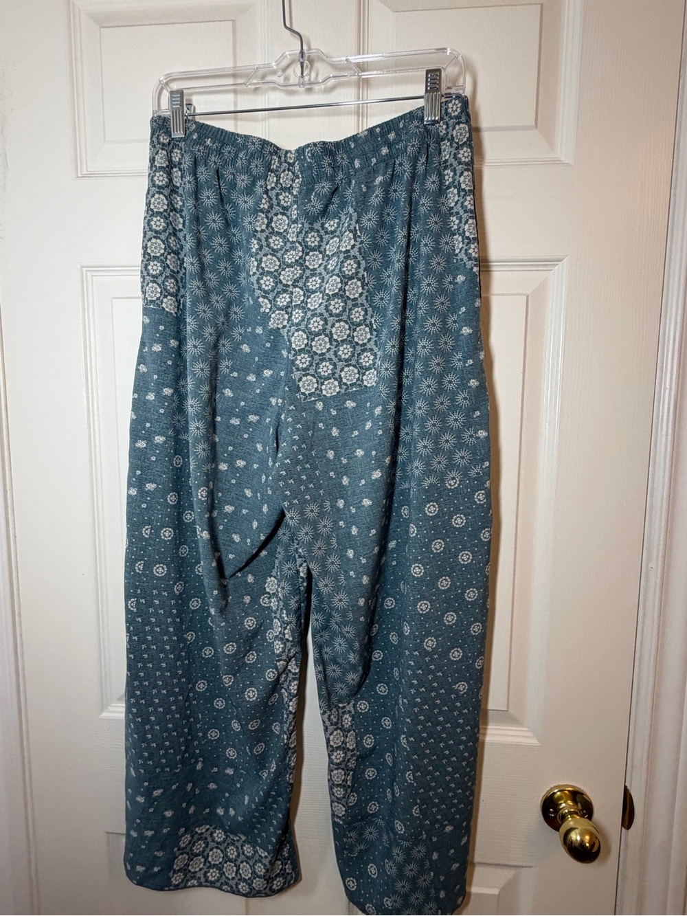 Toad&Co Teal Patchwork Wide Leg Pants Size Medium - Picture 2 of 9